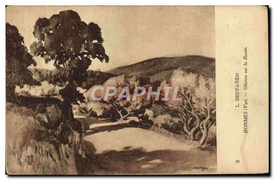 Bormes (Var) — Oliviers sur la Route — L. Seevagen, n°2