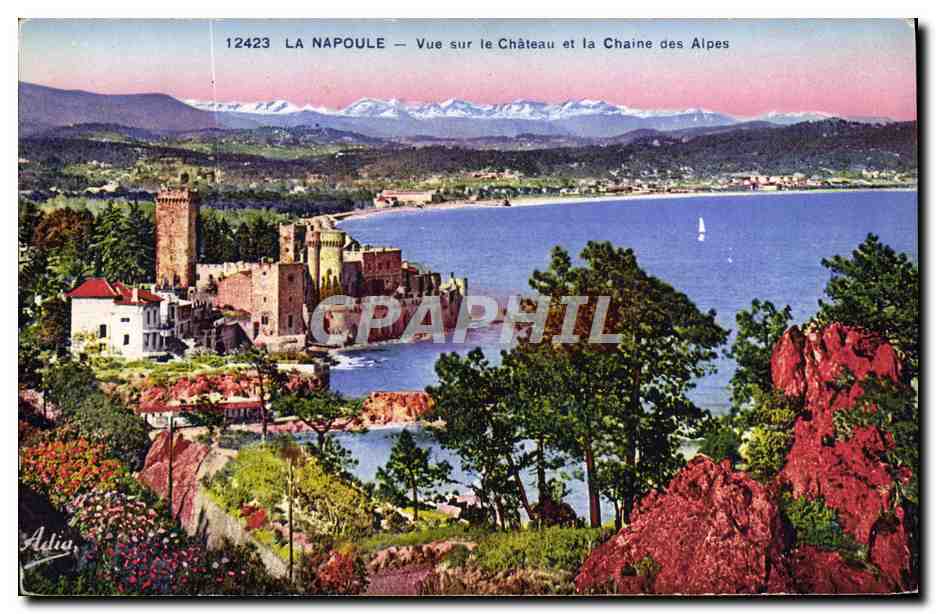 CPA La Napoule Vue Sur Le Chateau Et La Chaine des Alpes