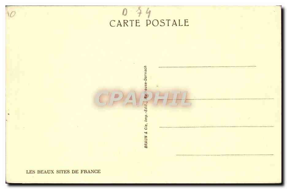 Le Mont-Blanc et la vallée de l'Arve vus du Salève — série 25454c — Braun & Cie, Imp. Dornach — Back