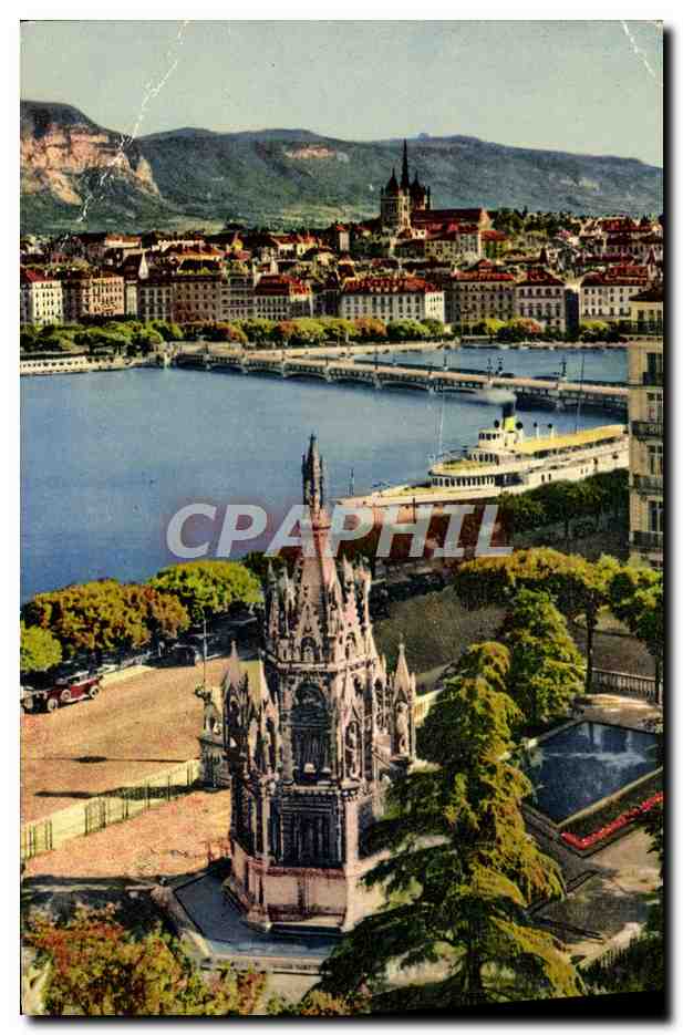 CPA Geneve Monument Brunswick et Vue Sur la Ville