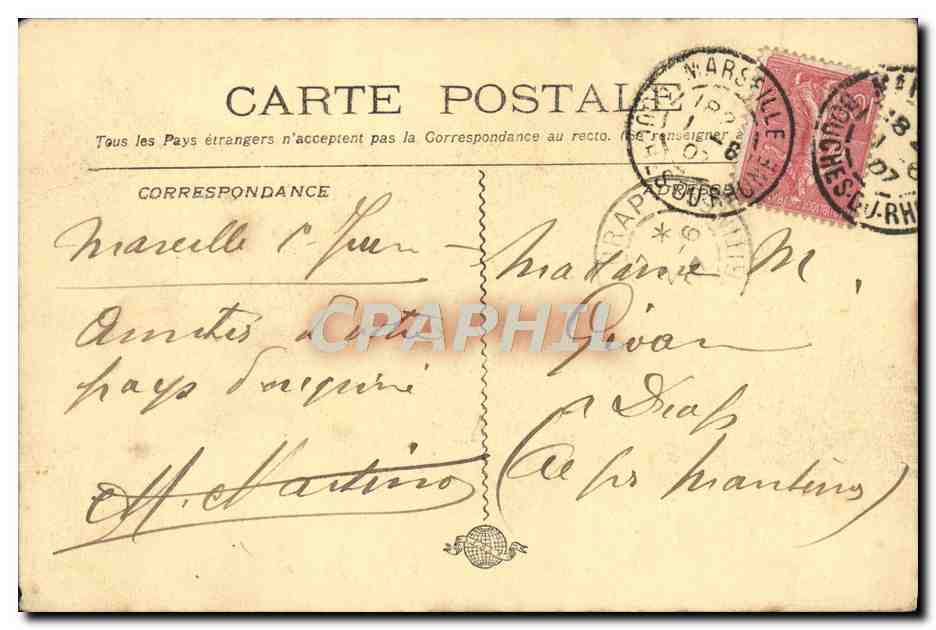 CPA Marseille Le Chateau d'If Donjon — Verso