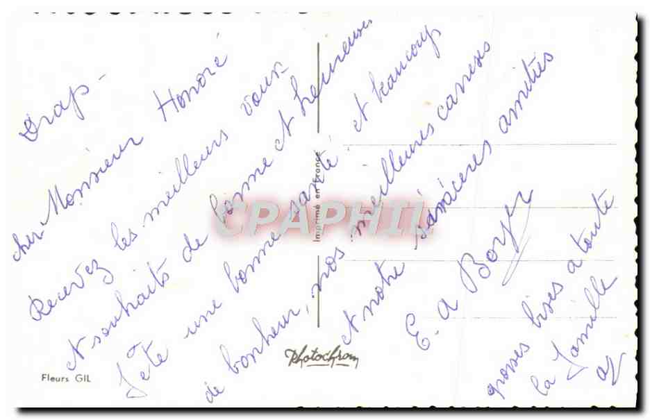 CPA Bonne Fete Fleurs — Verso