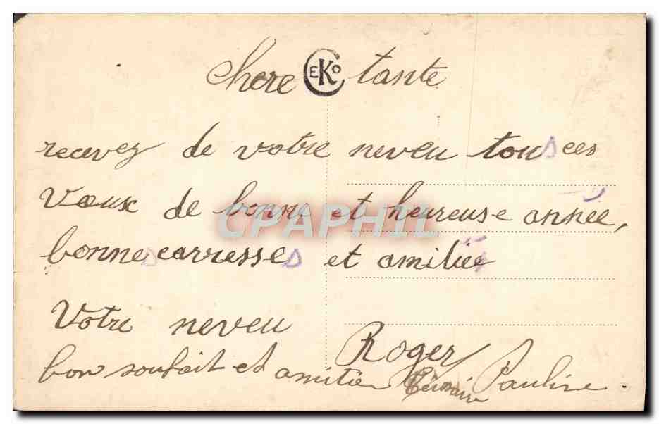 CPA Bonne Annee Fleurs — Verso