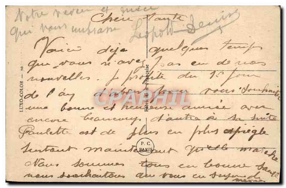 CPA Bonne Annee — Verso