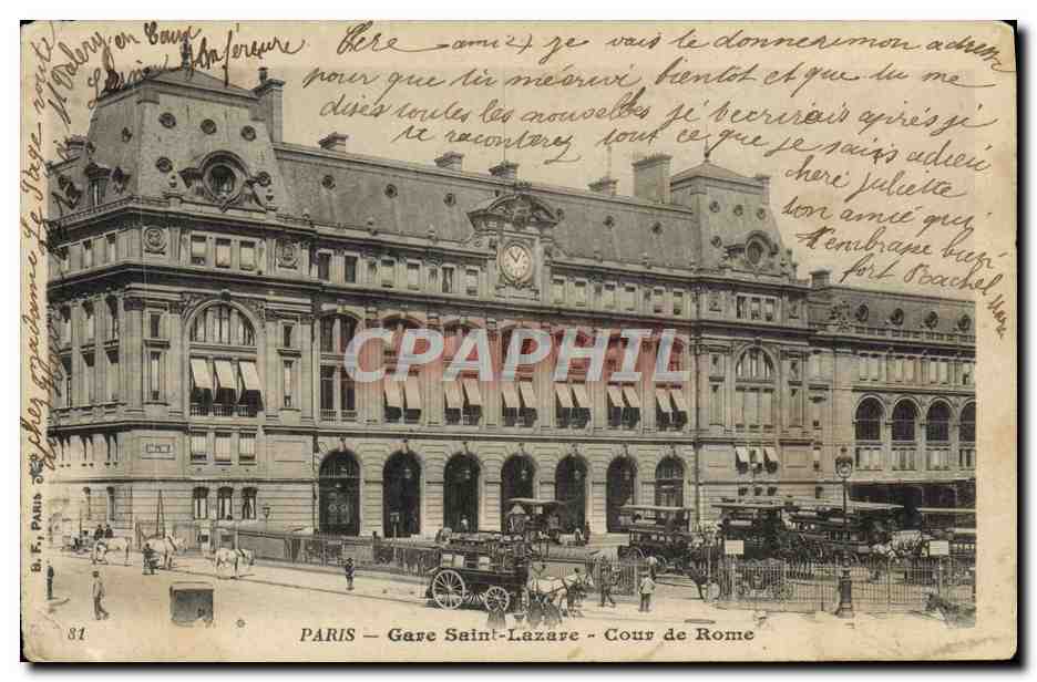 CPA Paris Gare Saint Lazare Cour de Rome
