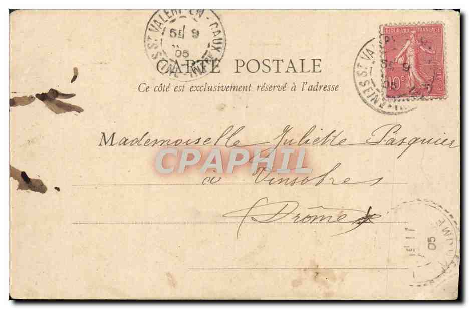 CPA Paris Gare Saint Lazare Cour de Rome — Rückseite