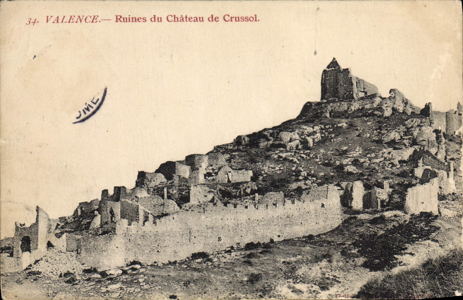 CPA Valence Ruines du Chateau de Crussol