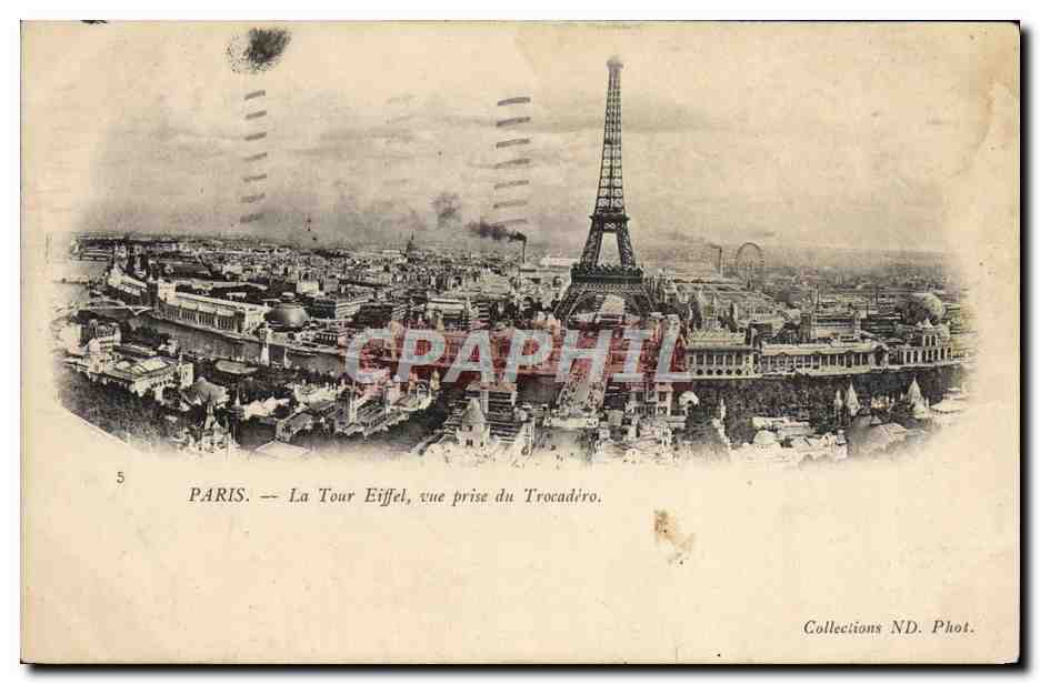 CPA Paris La Tour Eiffel Vue Prise du Trocadero