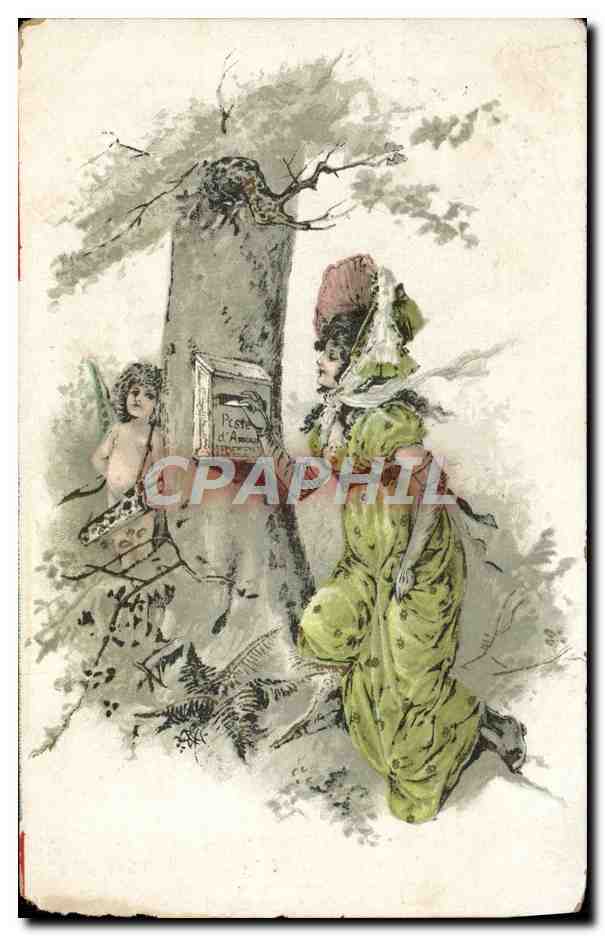 CPA Fantaisie Femme Ange