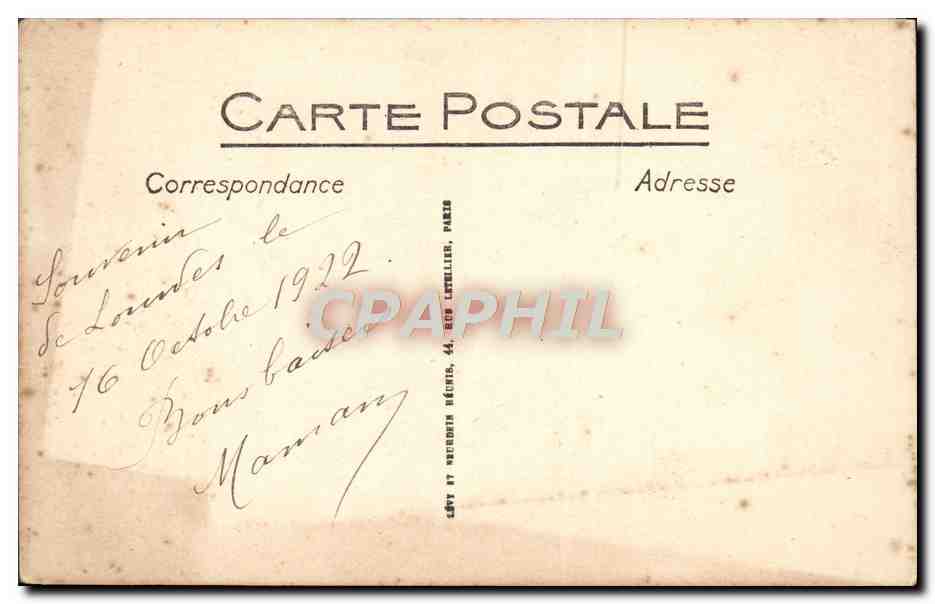 CPA Lourdes Apparition de la Vierge — Verso