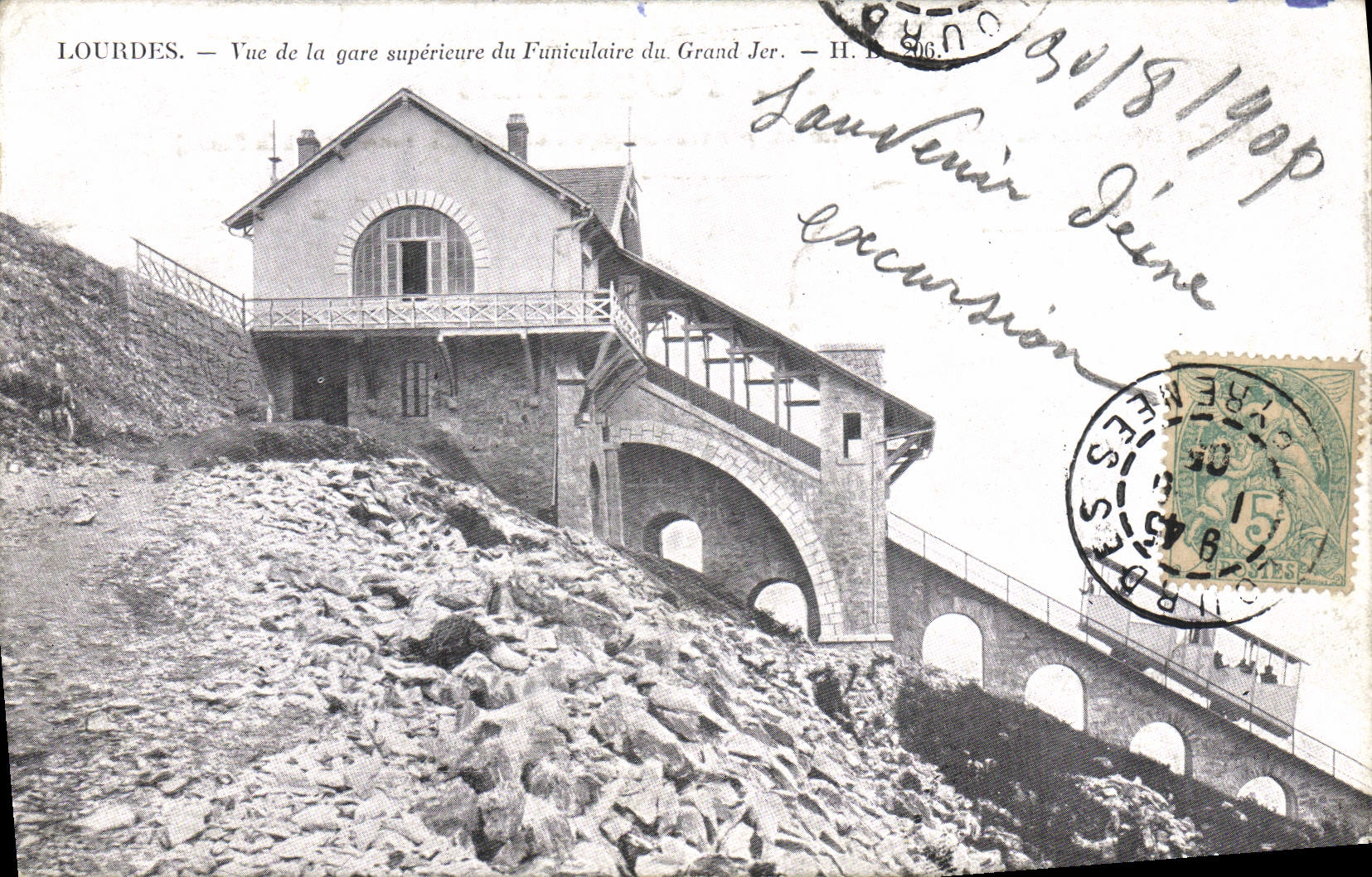 CPA Lourdes Vuc de la Gare Supericure du Funiculaire du grand Jer