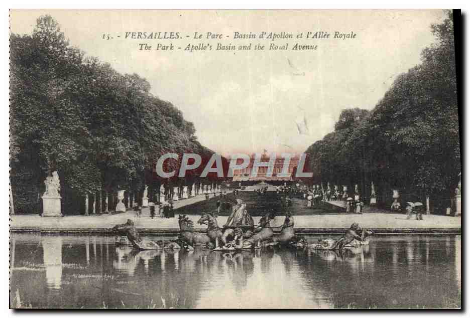 CPA Versailles Le Parc Bassin d'Apollon et L'Allee Royale