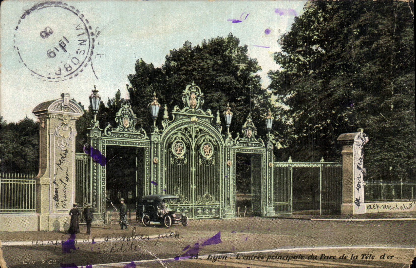 Lyon - L'entrée principale du Parc de la Tête d'Or — éditeur L.V. & Cie, n°23