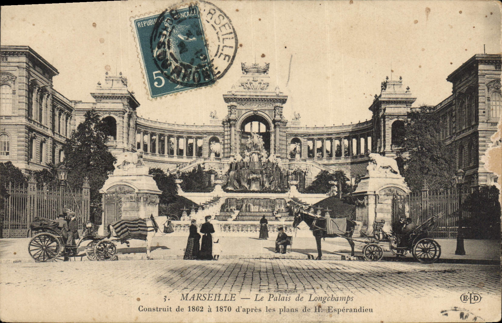 CPA Marseilles Le Palais de Longchamps