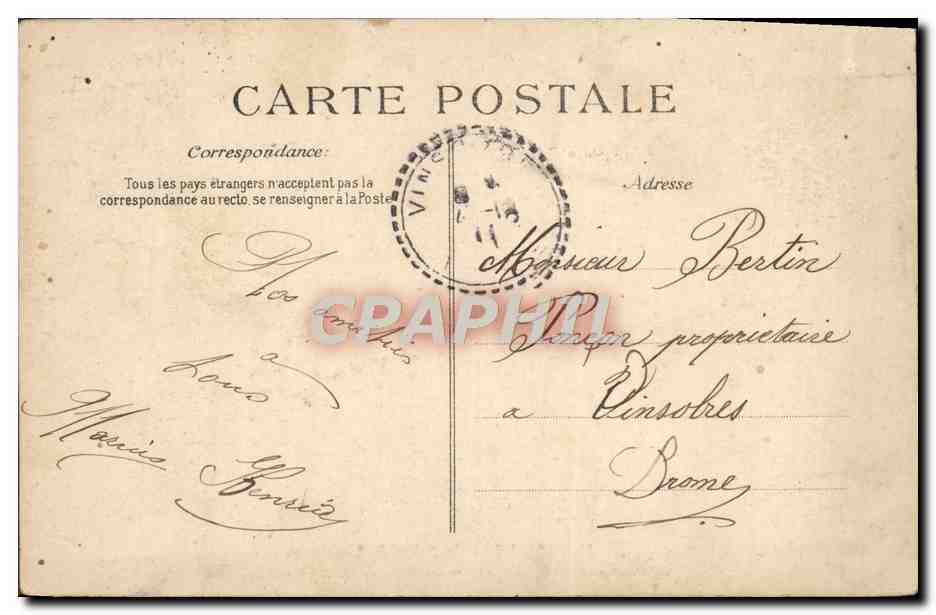 CPA Marseilles Le Palais de Longchamps — Rückseite