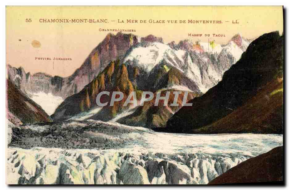 CPA Chamonix Mont Blanc La Mer de Glace vue de Montenvers