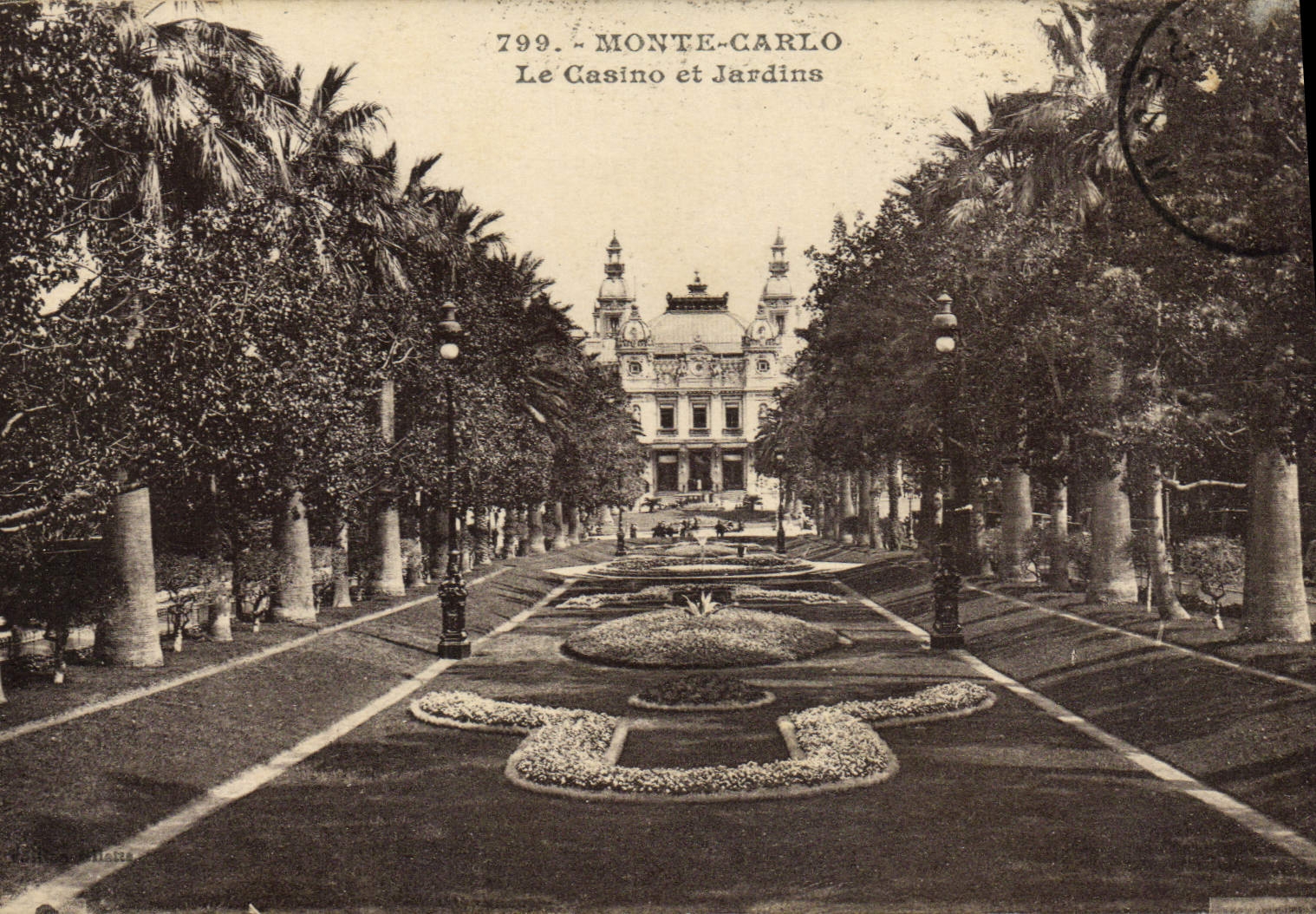 Monte-Carlo — Le Casino et Jardins — Éditeur Glietta, n° 799