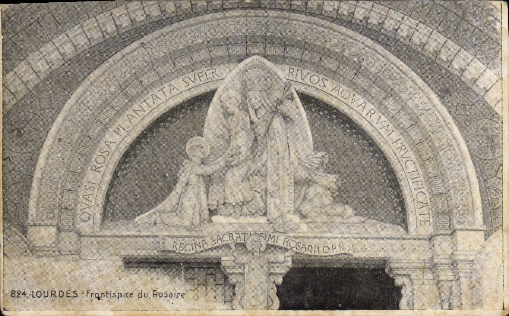 CPA Lourdes Frontispice du Rosaire