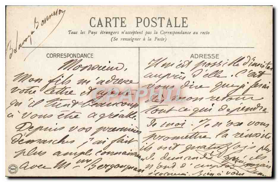 CPA Vichy Source Hopital — Verso