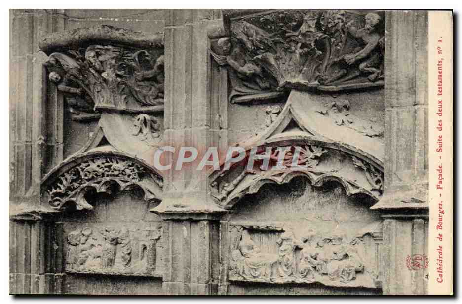 CPA Cathedrale de Bourges Facade Suite des Deux testaments