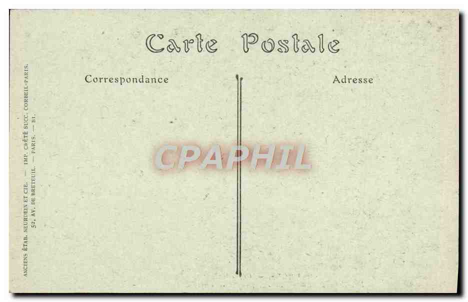 CPA Cathedrale de Bourges St Etienne Les damnes Partie du tympan de la porte centrale — Rückseite