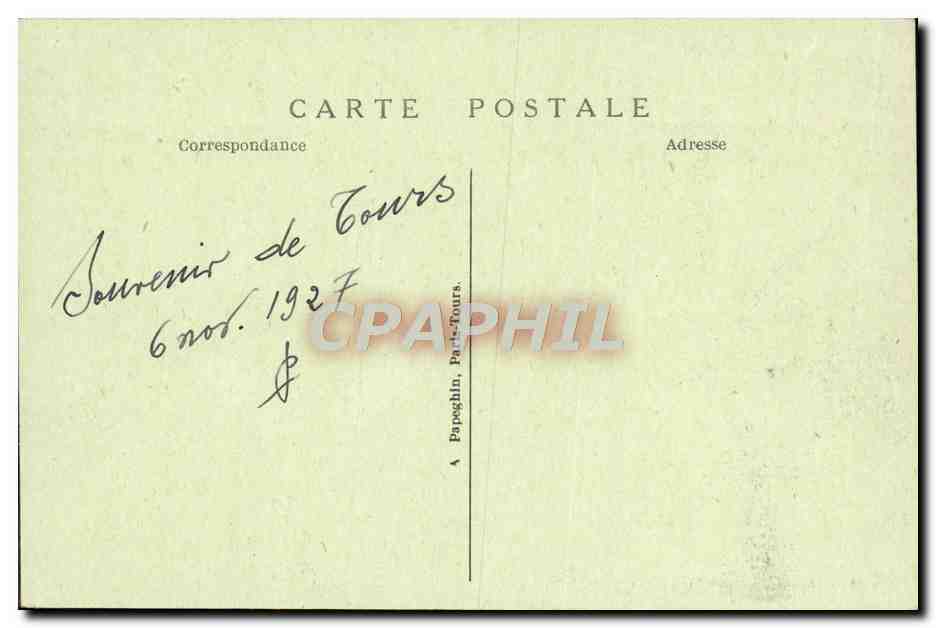 CPA Tours Vue Generale Vers St Cyr Prise de la Cathedrale — Rückseite