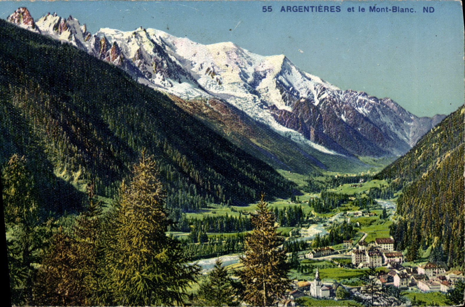 Argentières et le Mont-Blanc — vue panoramique — ND