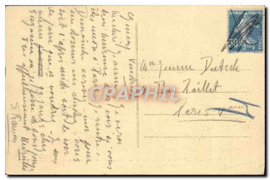 Poitiers (Vienne) — La Vallée du Clain, le pont du chemin de fer et les coteaux de la Tranchée — J. Manuzon, Poitiers, n°23 bis — Verso