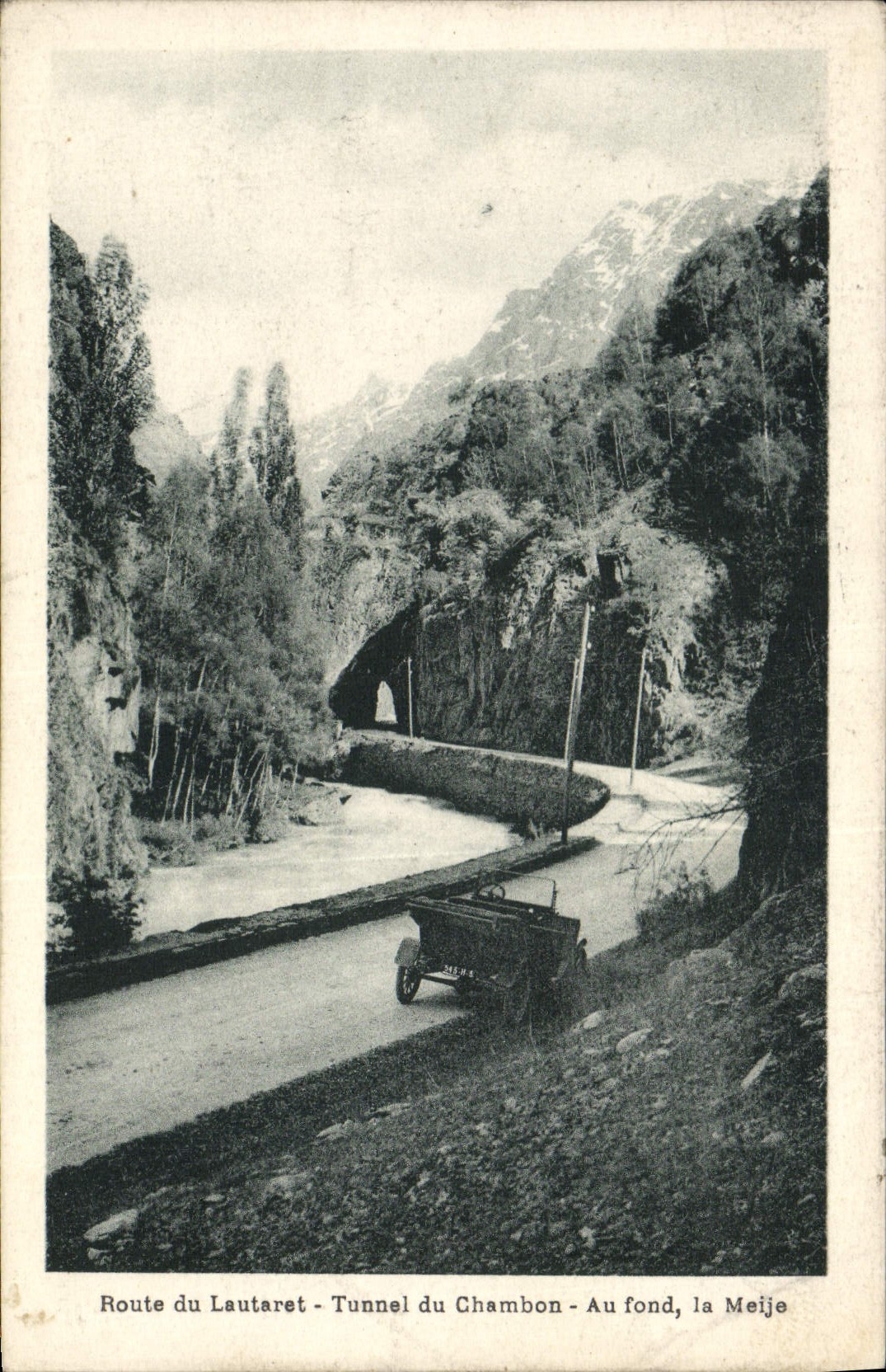 Route du Lautaret - Tunnel du Chambon - Im Hintergrund die Meije — Cliché Oddoux, Grenoble