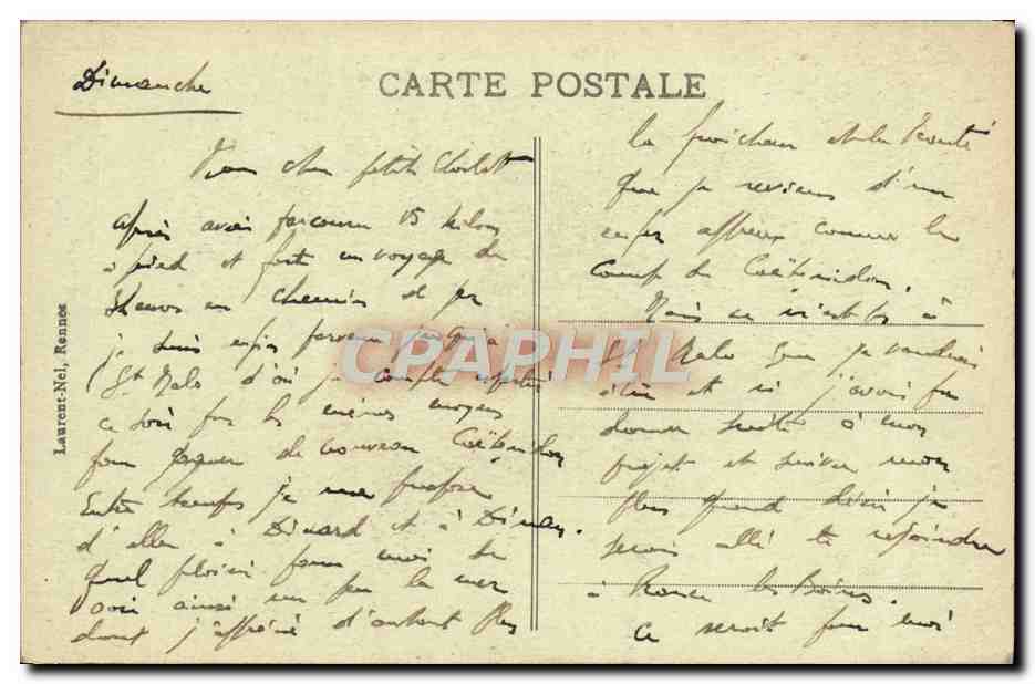 CPA Rotheneuf La Croix de L'Ermite — Rückseite