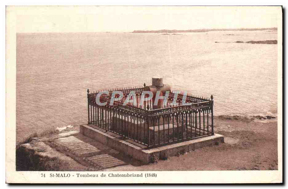 St-Malo - Tombeau de Chateaubriand (1848) — éditeur 'Au Kiosque', n°74