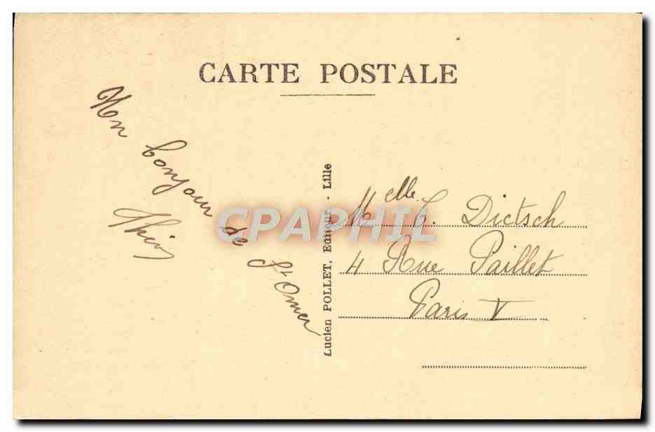 CPA St Omer Bassin des Cyynes et Cascade Jardin public Cygnes — Rückseite