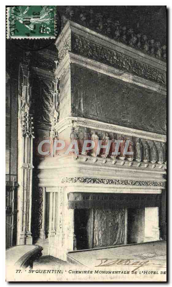 St-Quentin — Cheminée monumentale de l'Hôtel de — éditeur non identifié, n° 77