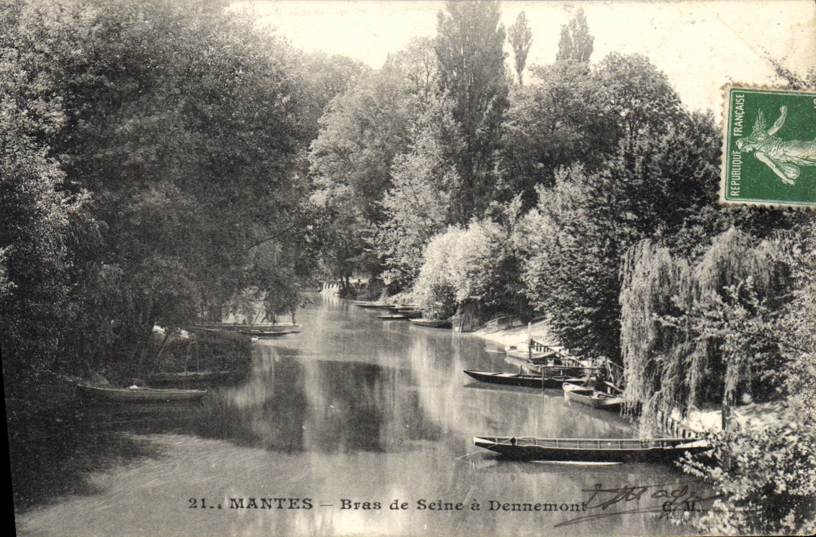 Mantes — Bras de Seine à Dennemont — C. Malcuit, phot. édit. Paris
