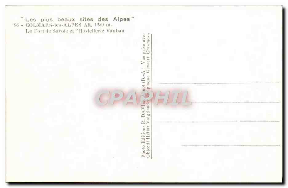 Colmars-les-Alpes — Le Fort de Savoie et l'Hostellerie Vauban — Éditions R. Davy — Reverso