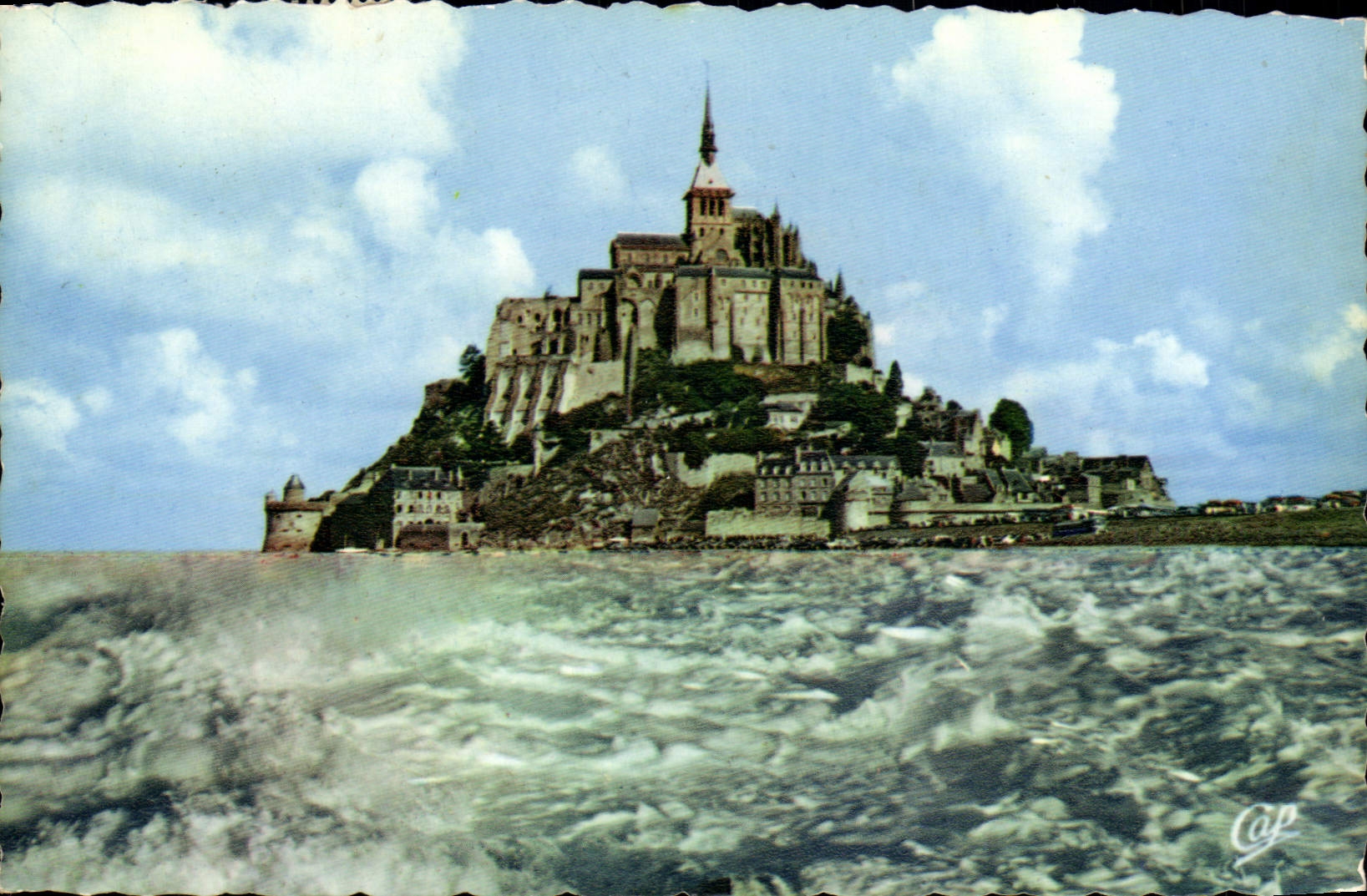 CPM Mont Saint Michel Cote ouest a maree haute 