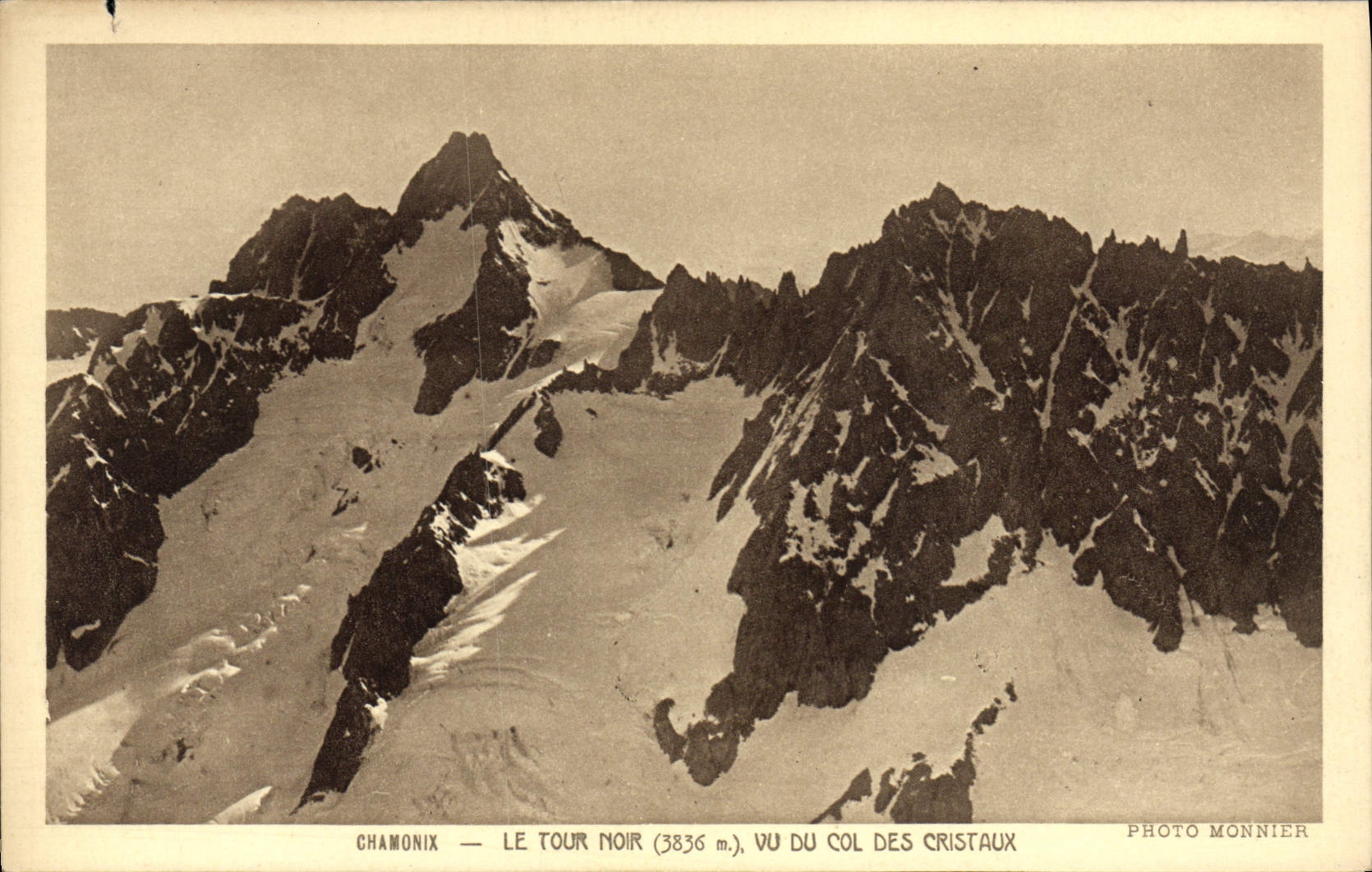 CPA Chamonix Le Tour Noir vu du col des cristaux