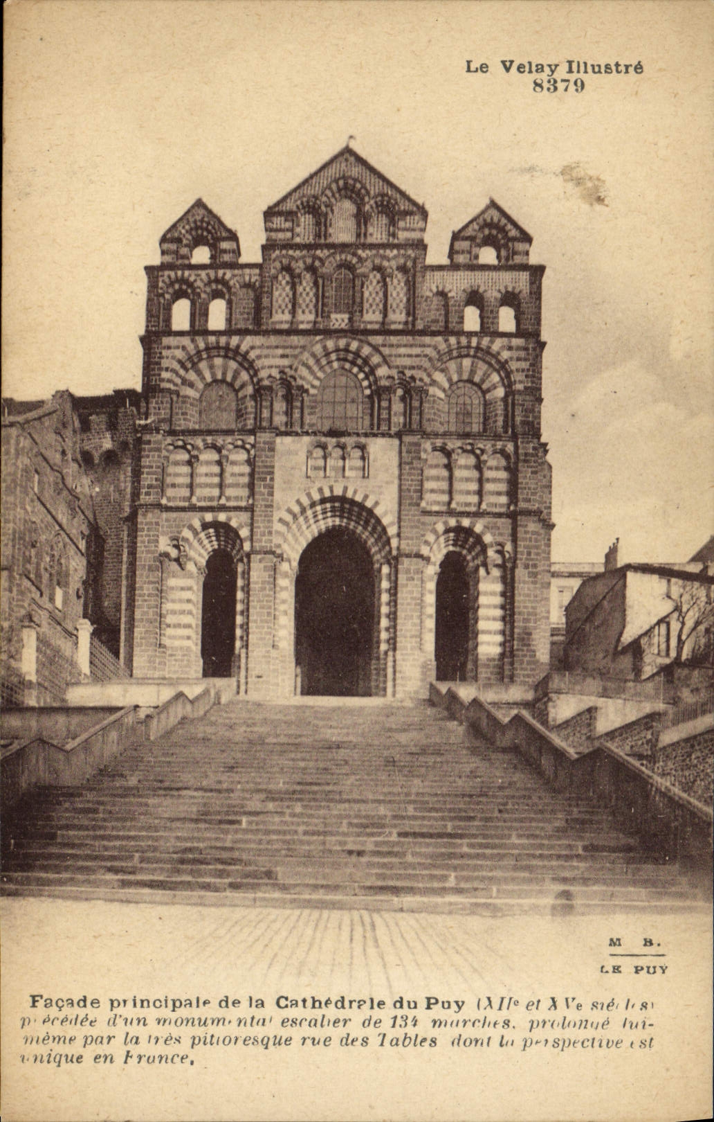 Cathédrale du Puy — Façade principale et escalier des Tables — Le Velay Illustré 8379