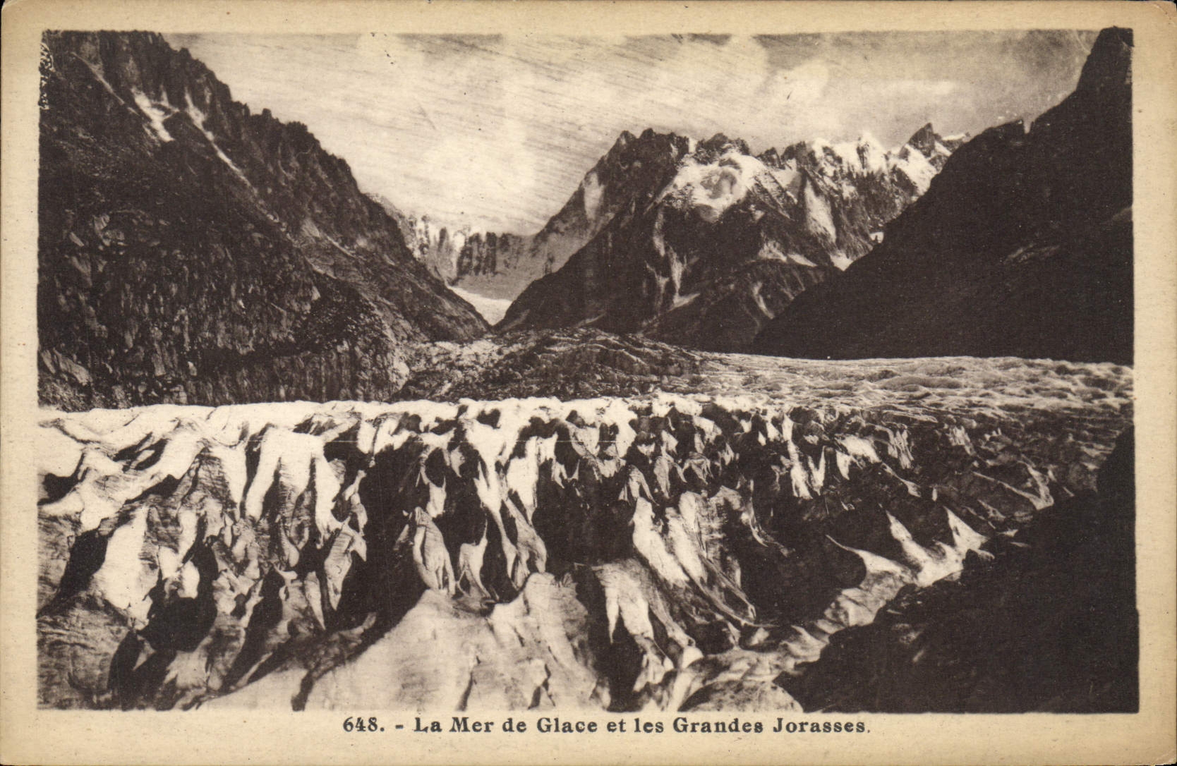La Mer de Glace et les Grandes Jorasses — n° 648 — L. Morand, Haute-Savoie