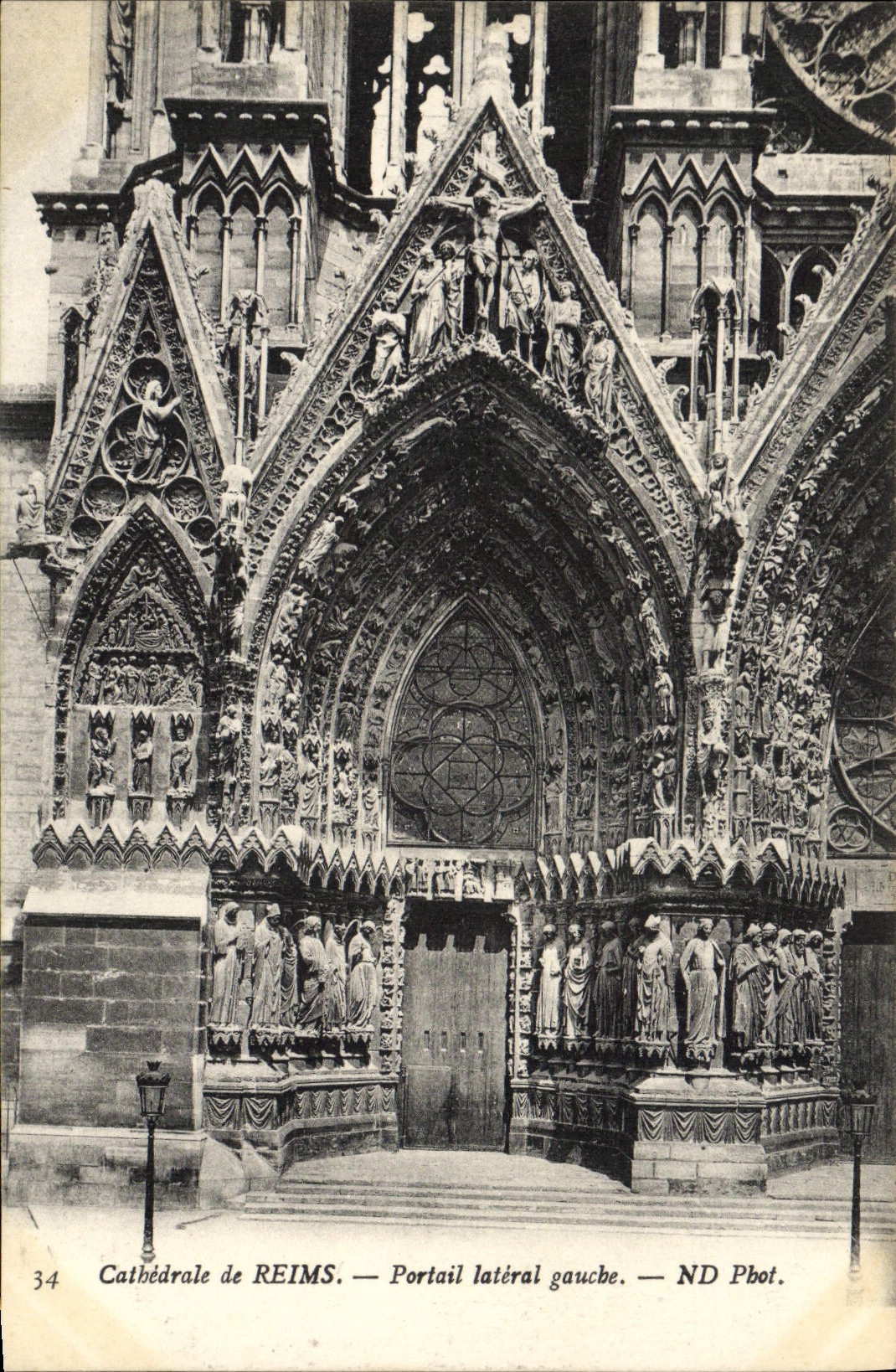 CPA Cathedrale De Reims Portail Lateral Gauche