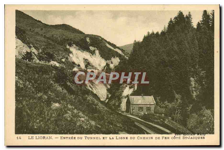 CPA Le Lioran Entree Du Tunnel Et La Ligne du chemin de fer Cote St Jacques 
