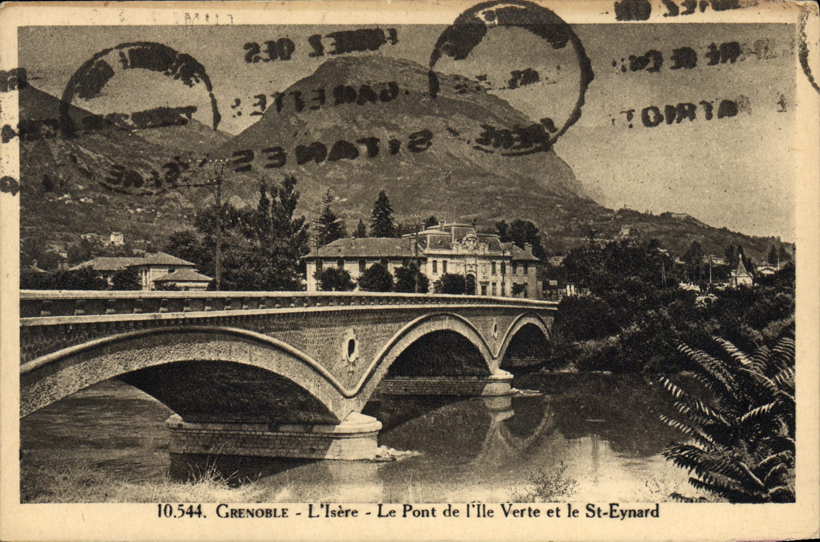 CPA Grenoble L'Isere Le Pont De I'Ile Verte Et Le St Eynard