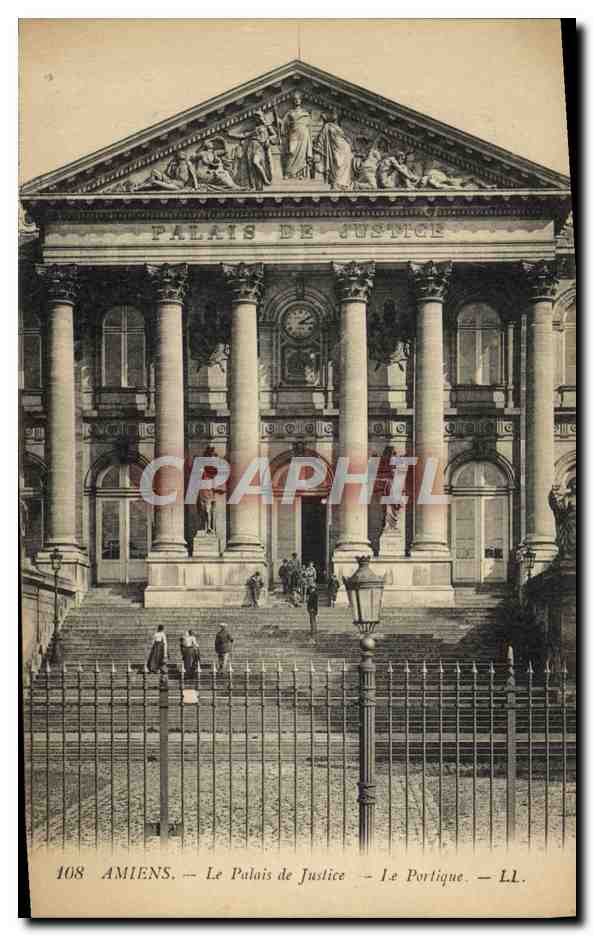 CPA Amiens Le Palais De Justice Le Portique