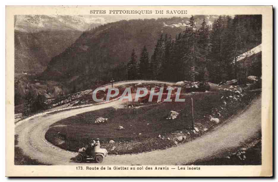 CPA Sites Pittoresques De Savoie Route de la Giettaz au col des Aravis Les lacets