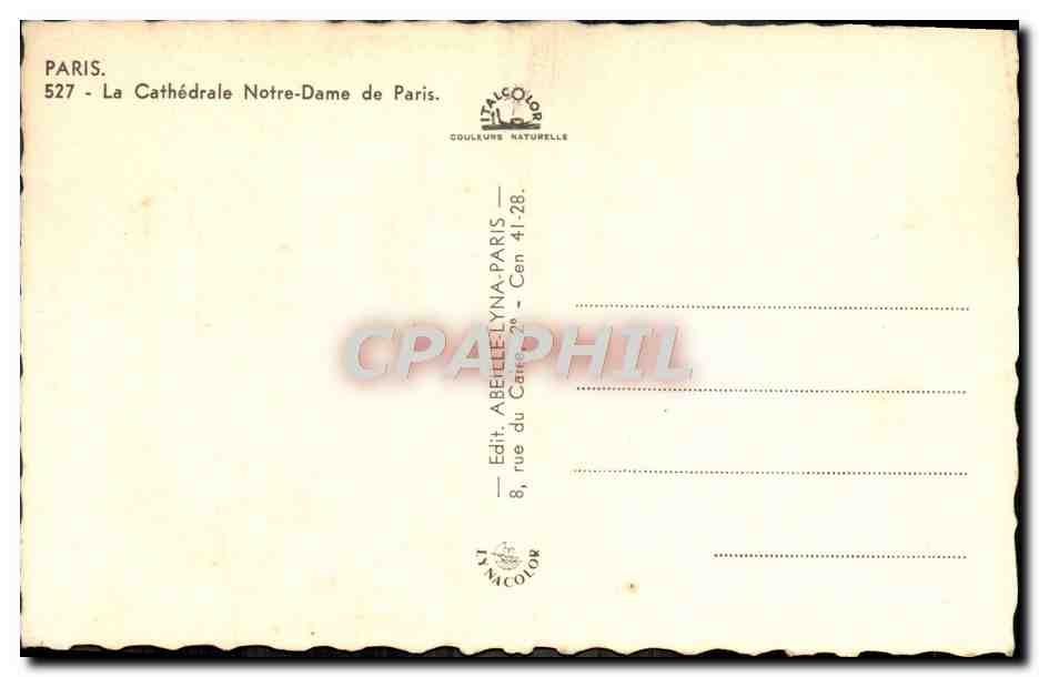 CPM Notre Dame De Paris — Verso