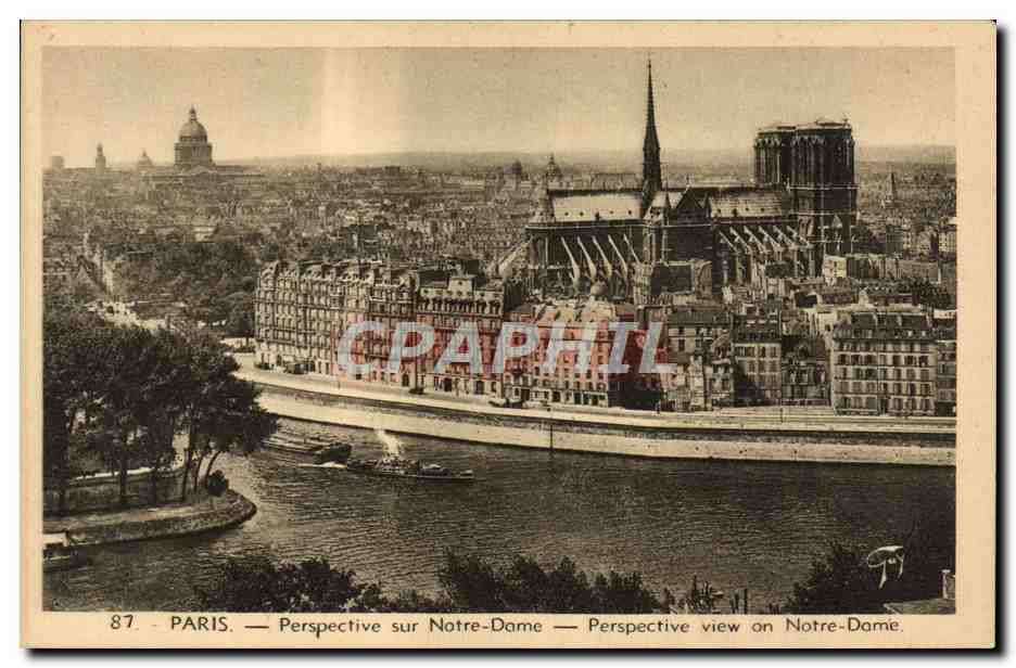 CPA Paris Perspective Sur Notre Dame 