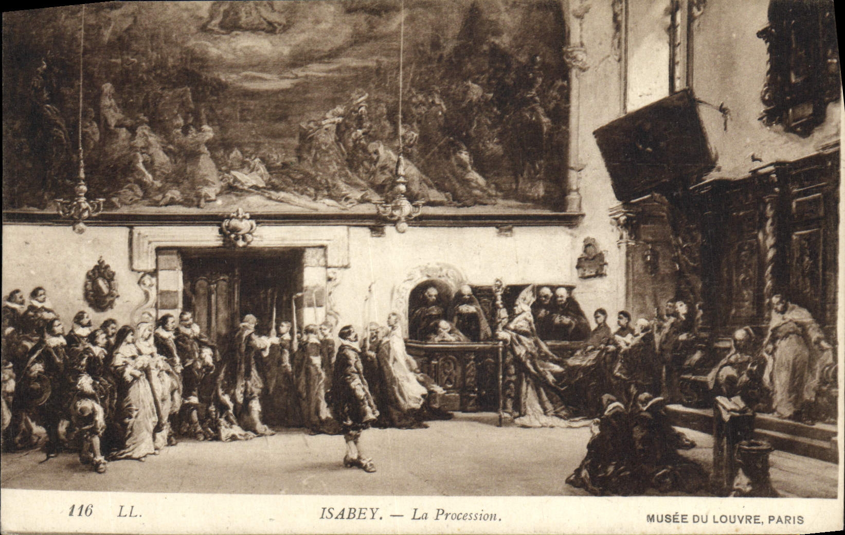 CPA Isabey La Procession Musee du Louvre Paris 