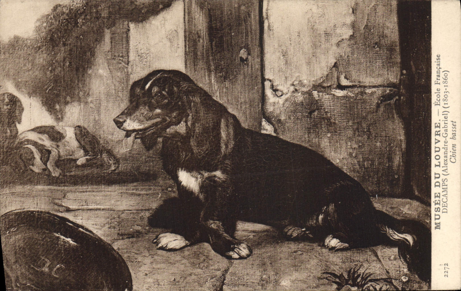 CPA Musee Du Louvre Ecole Francaise Decamps Chien basset