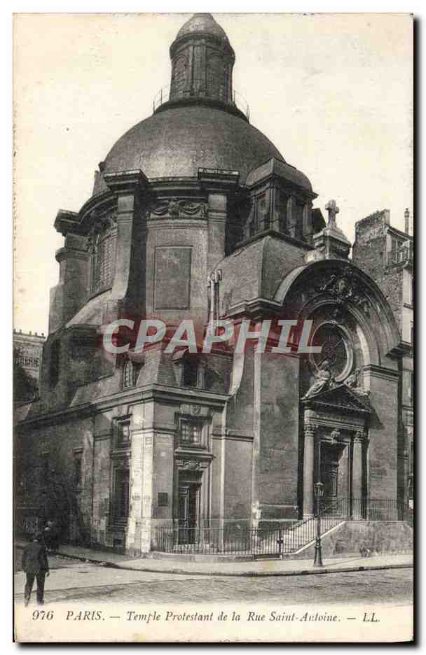 CPA Paris Temple Protestant De La Rue Saint Antoine