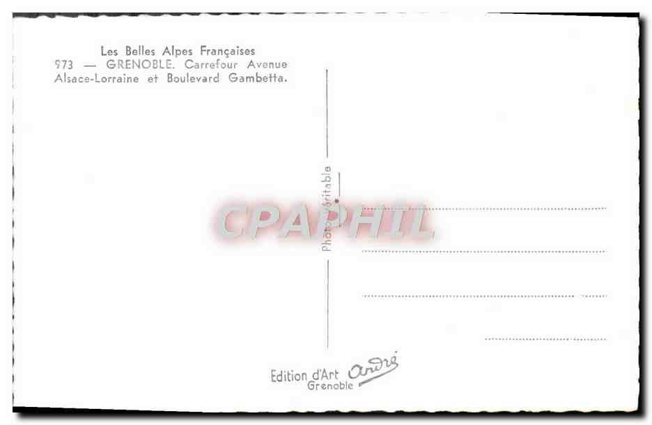 Grenoble — Carrefour Avenue Alsace-Lorraine et Boulevard Gambetta — Édition d'Art Grenoble — Reverso